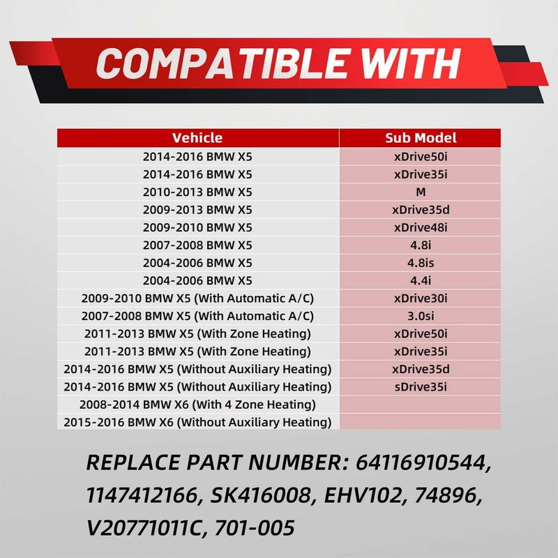 ProRefine Heater Control Valve Compatible with BMW X5 E53 E70 F15 2004-2018 X6 E71 F16 2008-2014 64116910544 - Image 2